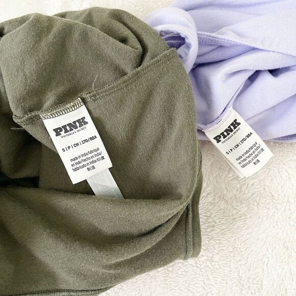 Victorias Secret Pink Bodysuit Tops Bundle Size S Sleeveless Lavender Olive 2X1 - Picture 10 of 13